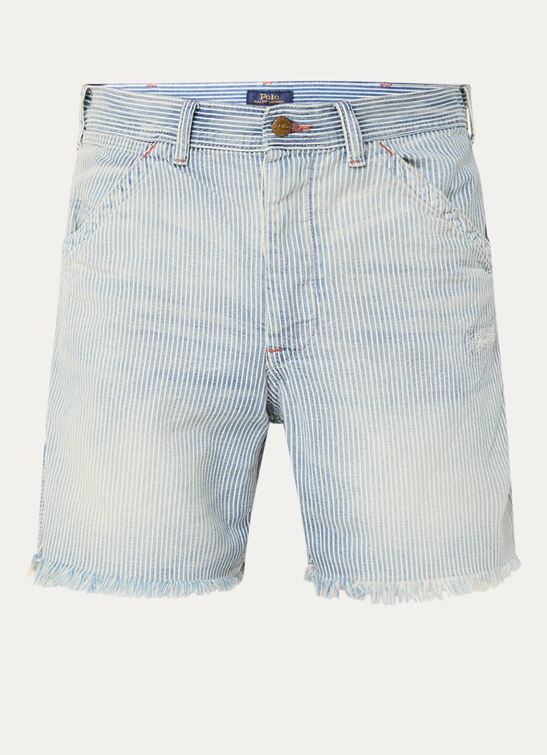 Szorty jeansowe w paski z prostymi nogawkami Ralph Lauren