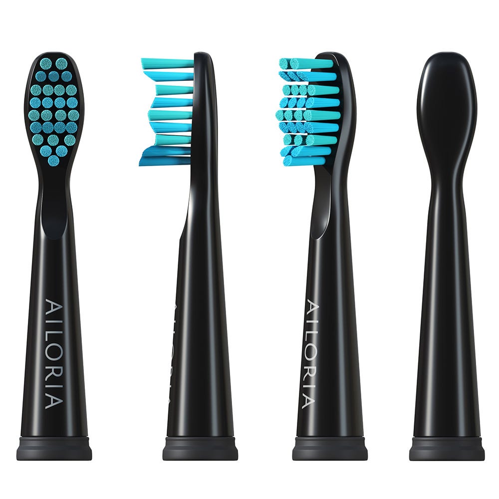 Ailoria Flash Travel Ersatzbürstenköpfe 12er Set Schwarz