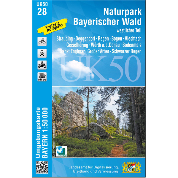 UK50-28 NATURPARK BAYERISCHER WALD - WESTLICHER TEIL - Wanderkarte