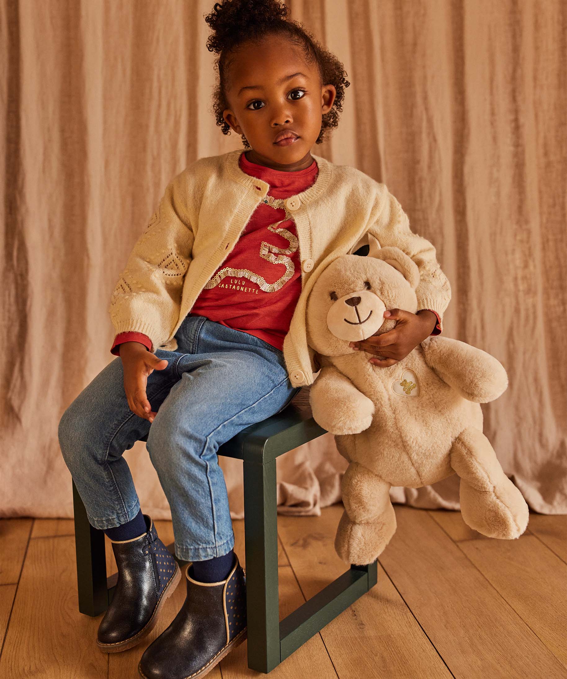 Gilet bébé fille avec manches fantaisie - LuluCastagnette ecru | GEMO