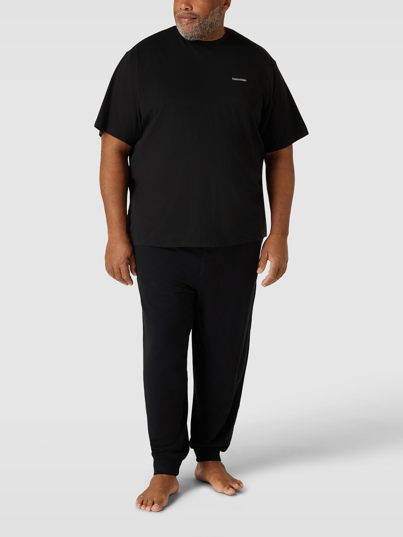 PLUS SIZE Sweatpants mit Logo-Bund Modell 'Jogger' in schwarz