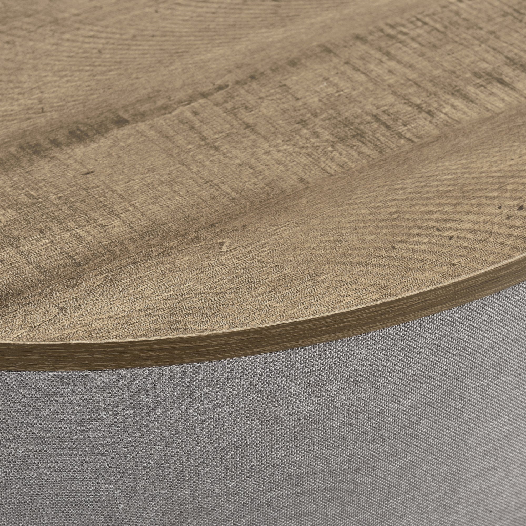 en.casa Couchtisch, Stylischer Couchtisch Tauranga Rund Wallnussoptik/Grau