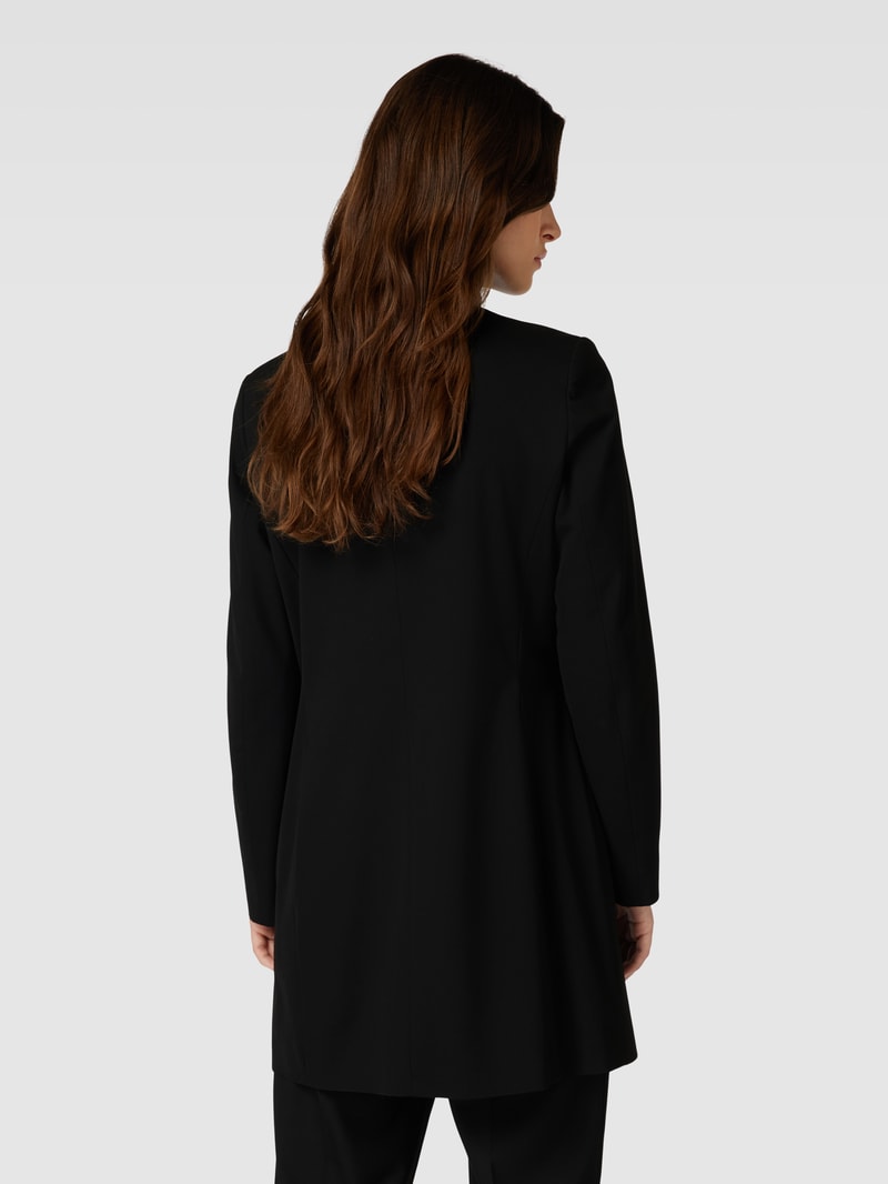 Longblazer mit Hakenverschluss und Pattentaschen in schwarz