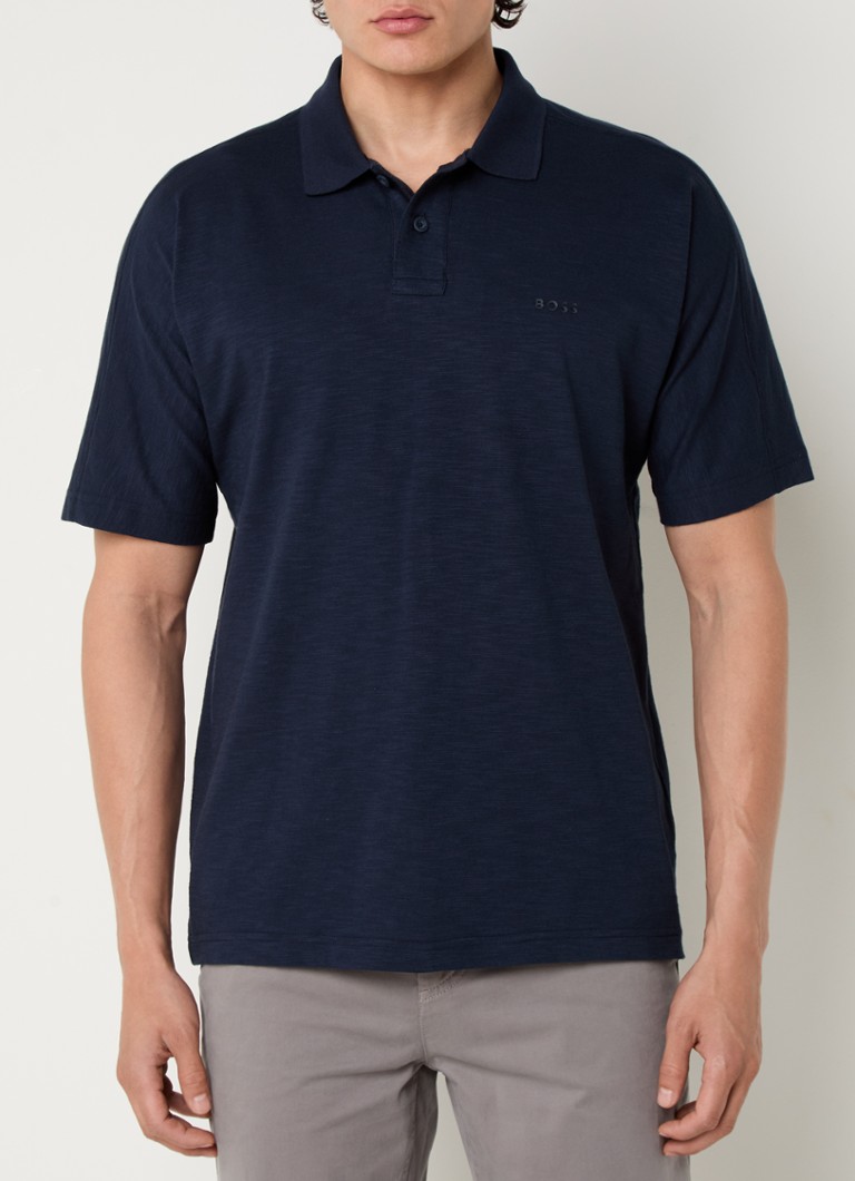 Polo HUGO BOSS de corte regular em malha com logotipo.