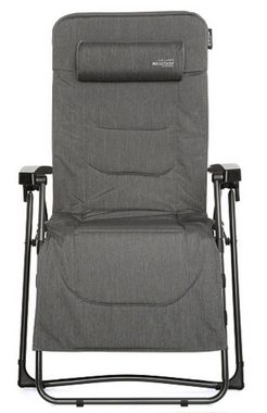 Westfield Gartenliege Relaxliege anthrazit Liegestuhl Sonnenliege XL Relaxsessel, Relaxsessel mit Kopfkissen, stufenlos verstellbar, klappbar, 140 kg Tragkraft, Camping