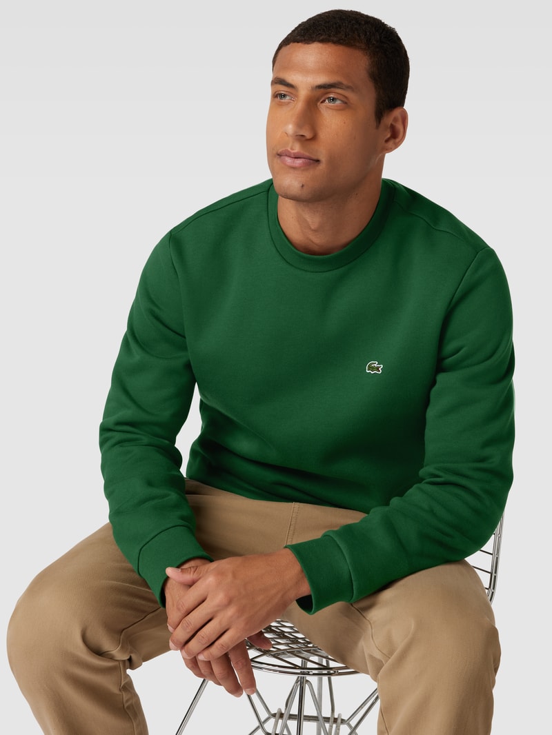 Sweatshirt mit Logo-Stitching in grün