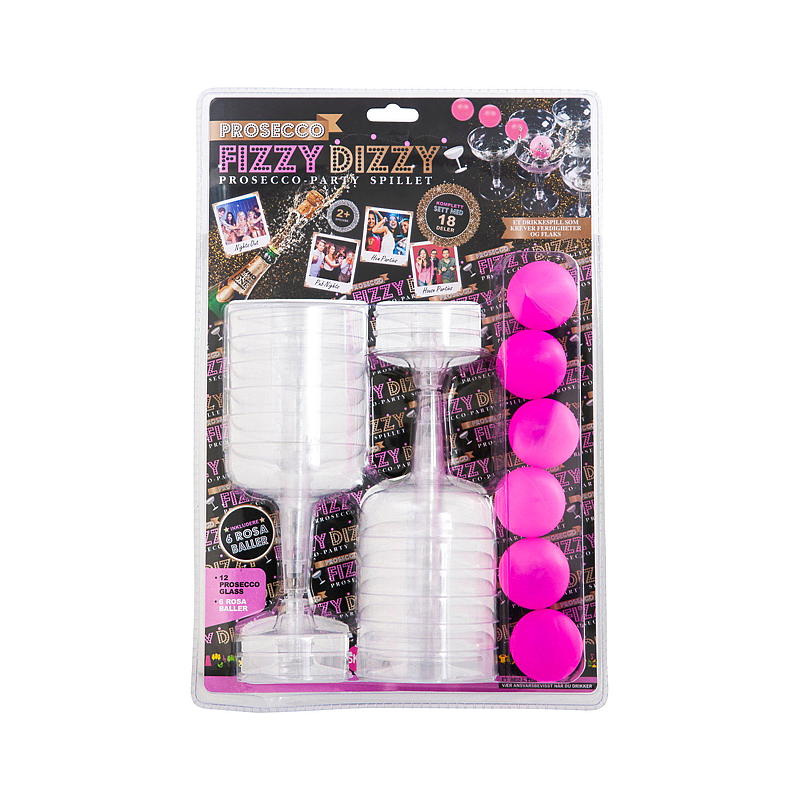 Prosecco Pong 12 glass og 6 pingpongballer
