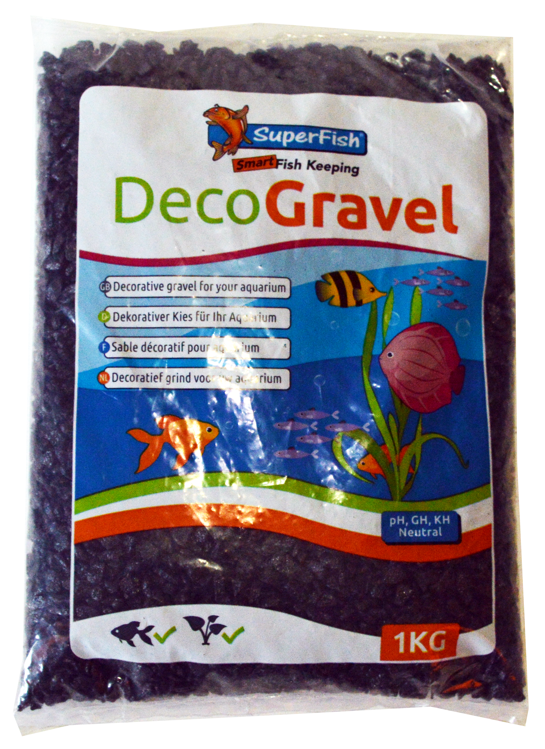 Super Fish Dekoration Super Fish Kies 1Kg schwarz