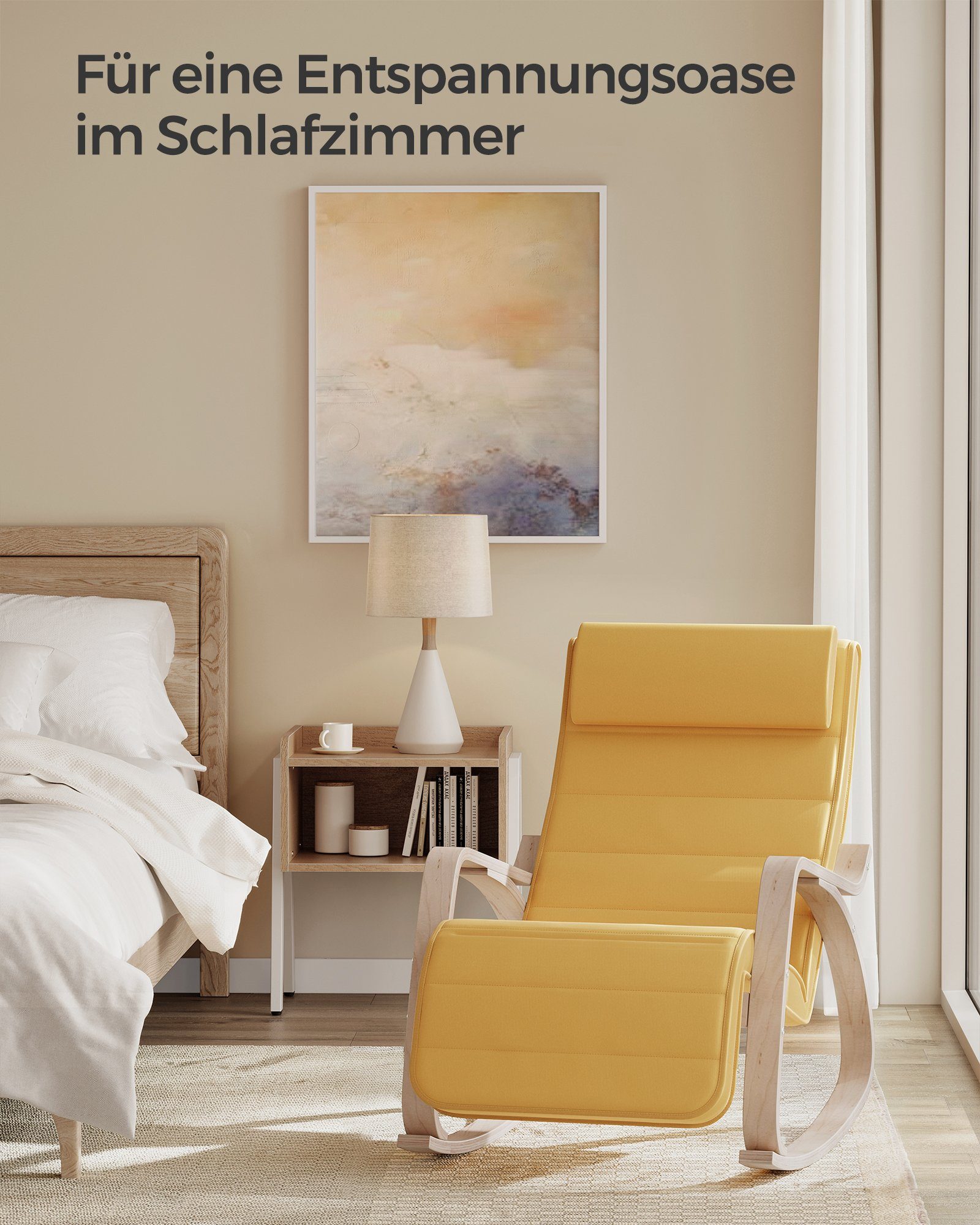 SONGMICS Relaxsessel Schaukelsessel, Relaxstuhl, verstellbare Fußstütze