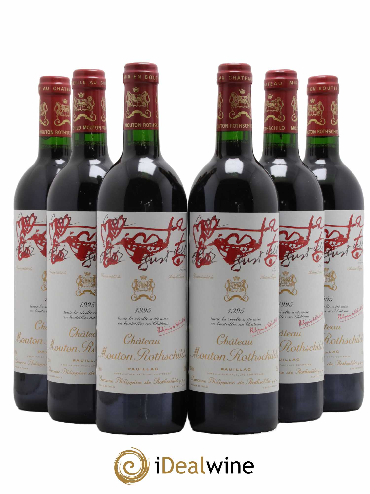 Château Mouton Rothschild 1er Grand Cru Classé  1995 - Lot de 6 Bouteilles