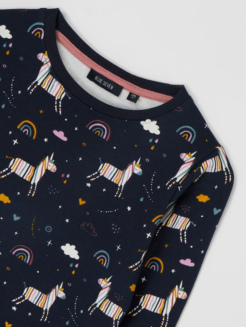 Sweatshirt mit Print in marineblau