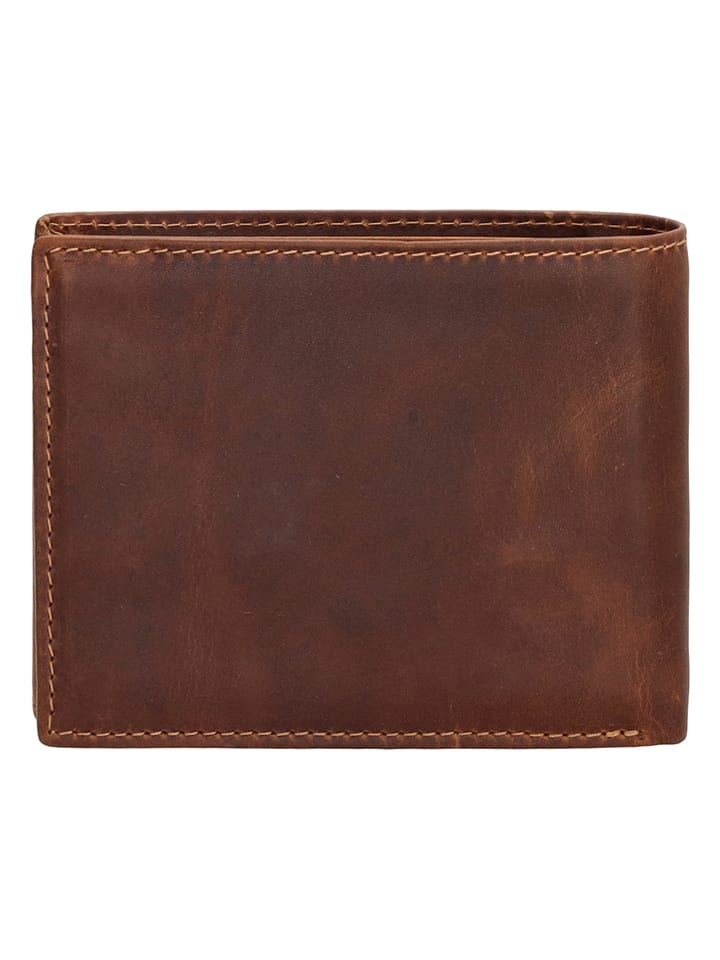 HIDE & STITCHES Leder-Geldbörse in Cognac - (B)11,5 x (H)9 x (T)2 cm günstig kaufen onesize