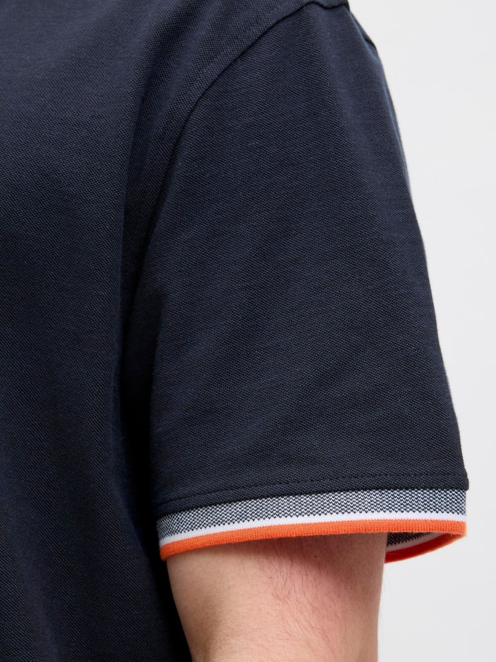 JACK & JONES PLUS Poloshirt in Black Navy günstig kaufen