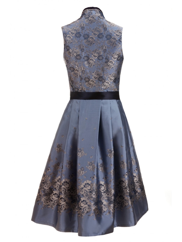 Edelnice Midi Dirndl 2-teilig Stehkragen Adriana in blau günstig kaufen
