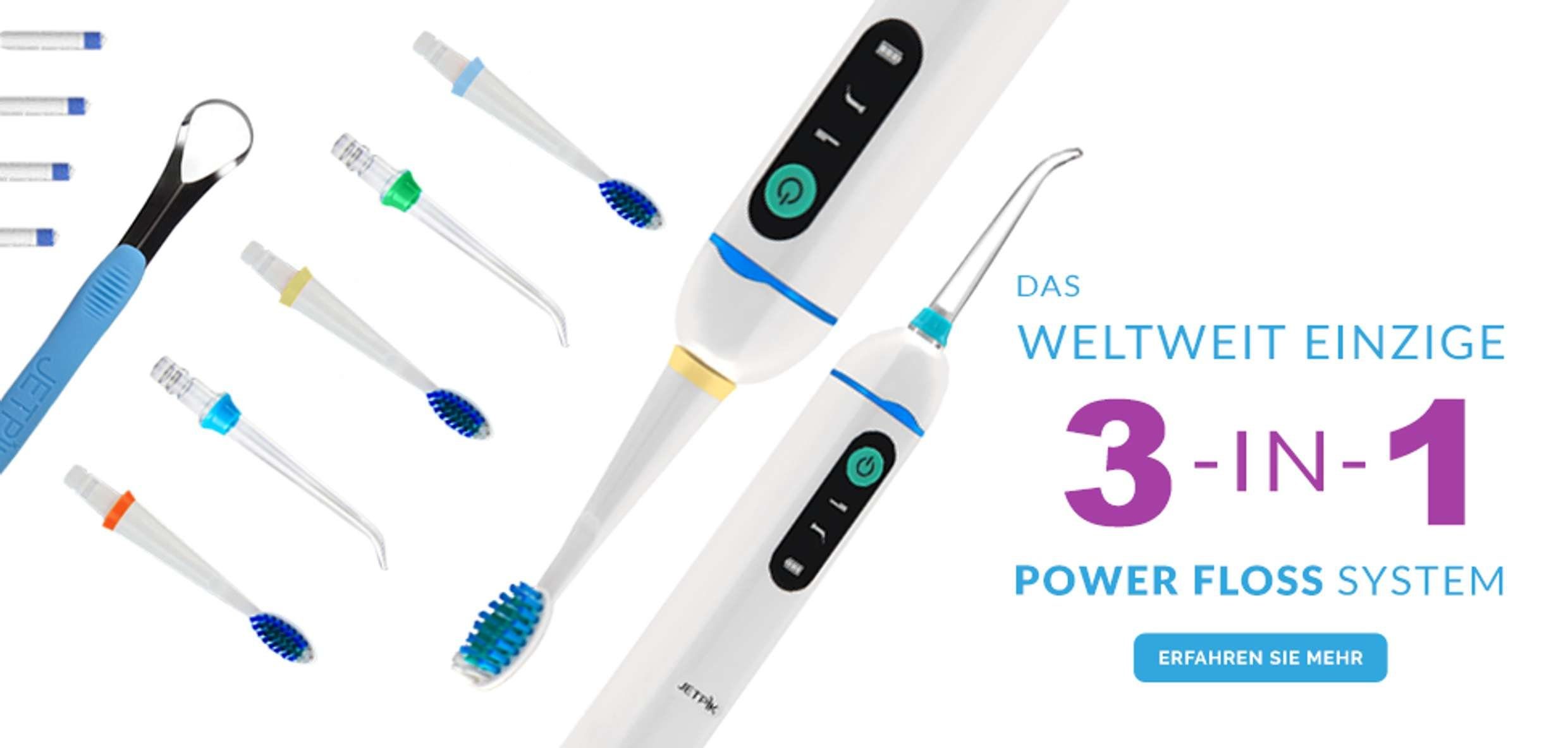 JETPIK Mundpflegecenter JP 200 Home, 3 in 1, Schallzahnbürste, Munddusche, Zahnseide