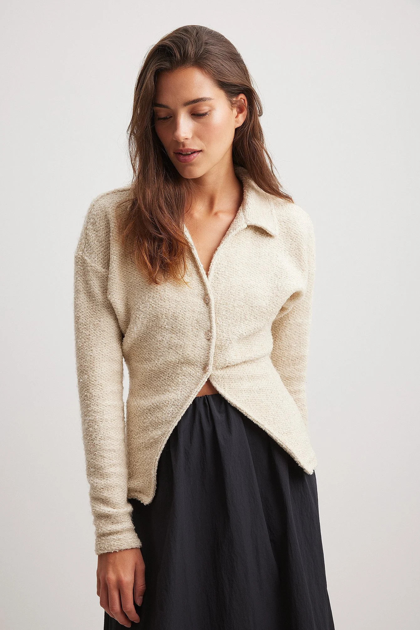 Pullover mit strukturiertem Kragen