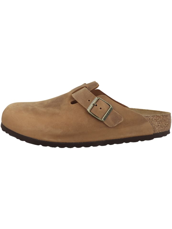 Birkenstock Clogs Boston Geöltes Nubukleder normal in hellbraun günstig kaufen