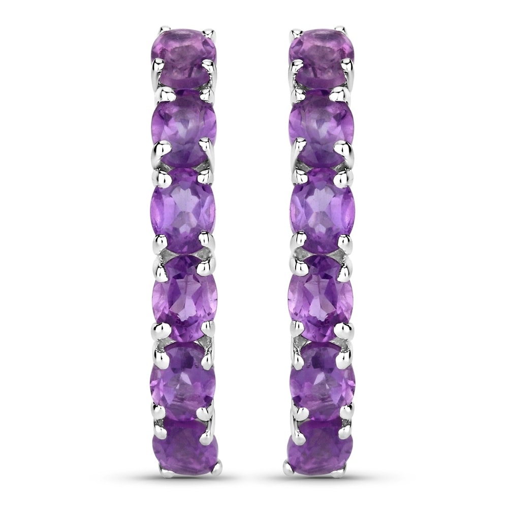 Rafaela Donata Boucles doreilles Argent sterling Améthyste en Argent Bijoux
