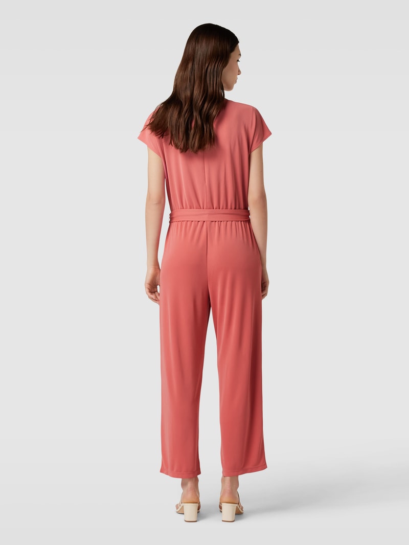 Jumpsuit mit Bindegürtel in hellrot