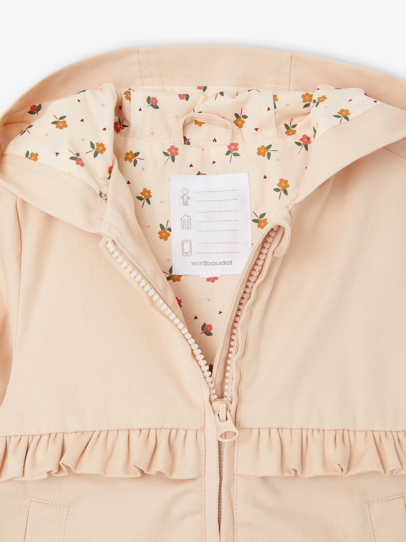 Vertbaudet Gefütterte Baby Jacke mit Kapuze - beige