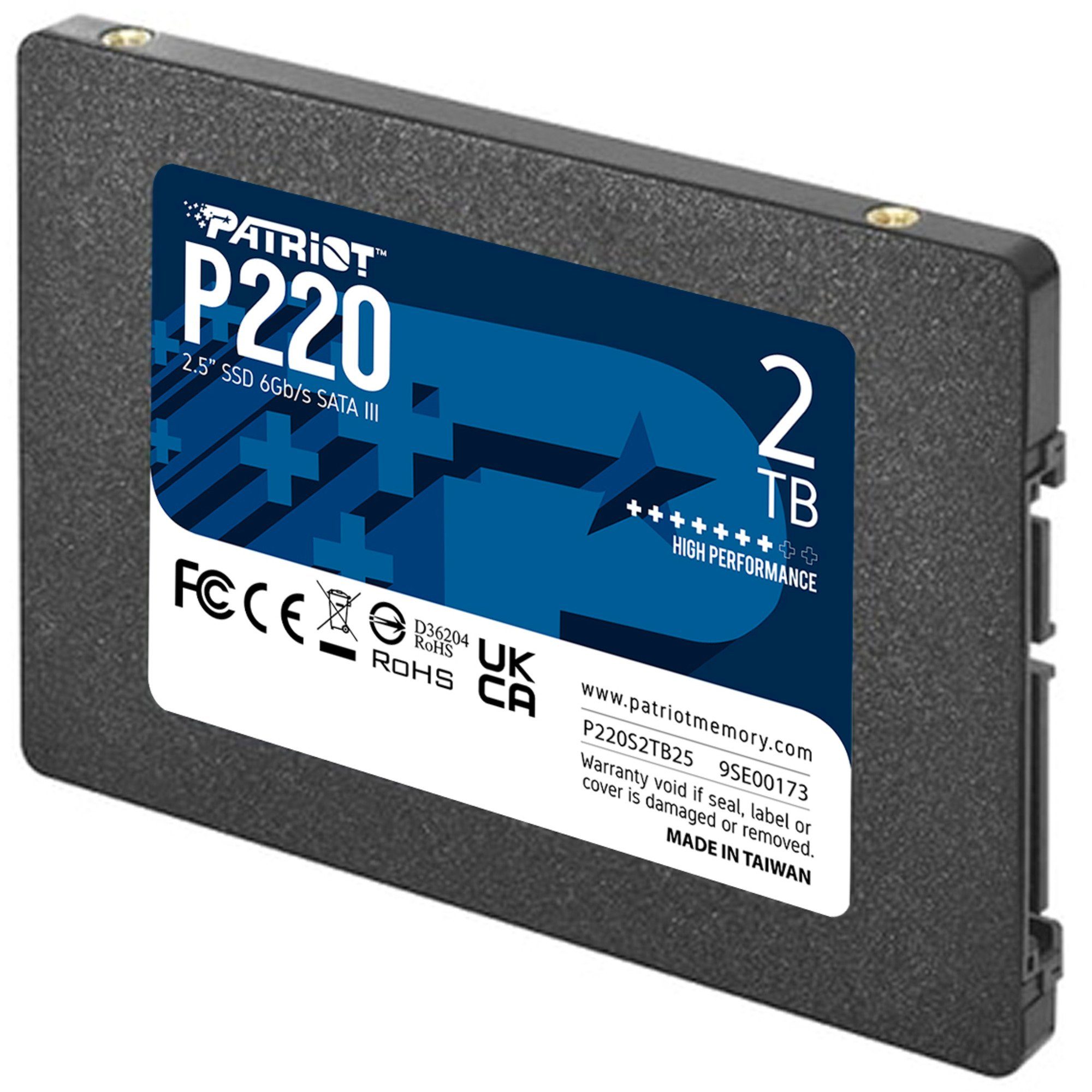Patriot Patriot P220 2 TB, SSD, (SATA III 6 Gb/s, 2,5) SSD-Festplatte