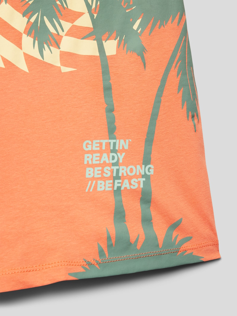 T-Shirt mit Motiv-Print in orange