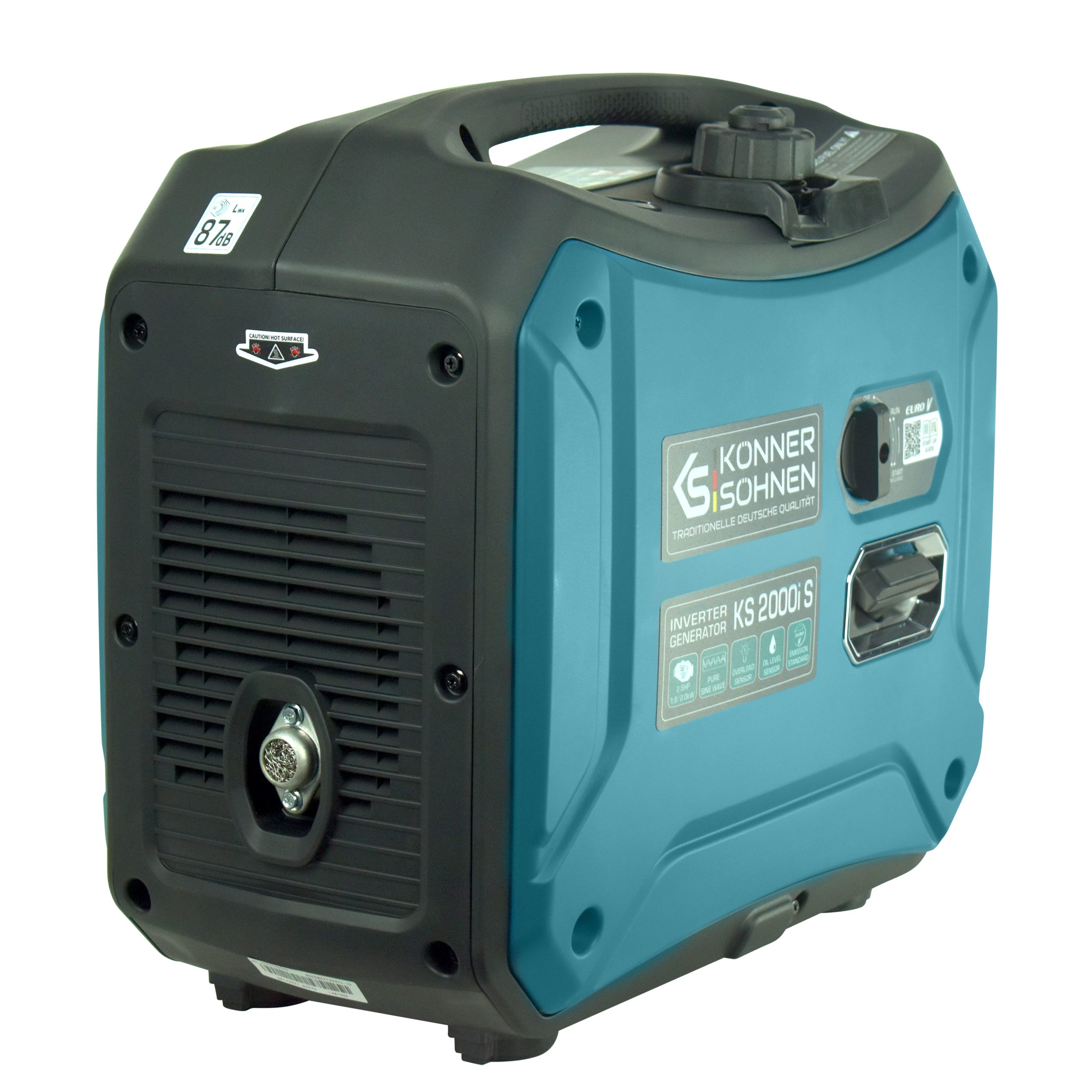 Könner & Söhnen Stromerzeuger KS 2000iG S, 2,00 in kW, (LPG/Benzin-Inverter-Generator Schalldichtes Gehäuse, 1-tlg., (62 dB Lpa 7 m),Schuko 230V, LED-Anzeige,ECO-Modus), Kupferwicklung, Kurzschluss- und Überlastschutz, EURO V