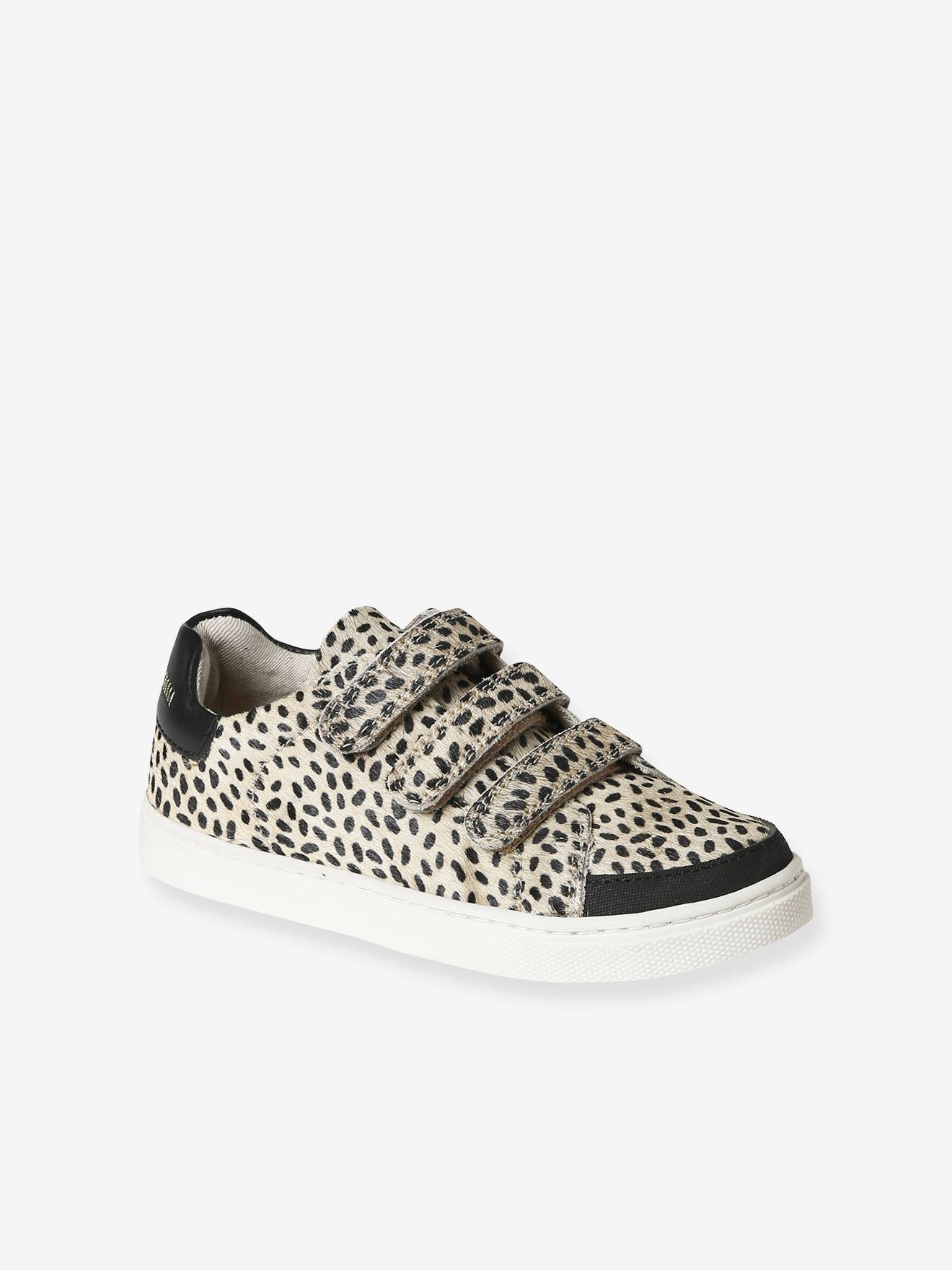 Vertbaudet Mädchen Klett-Sneakers - beige bedruckt