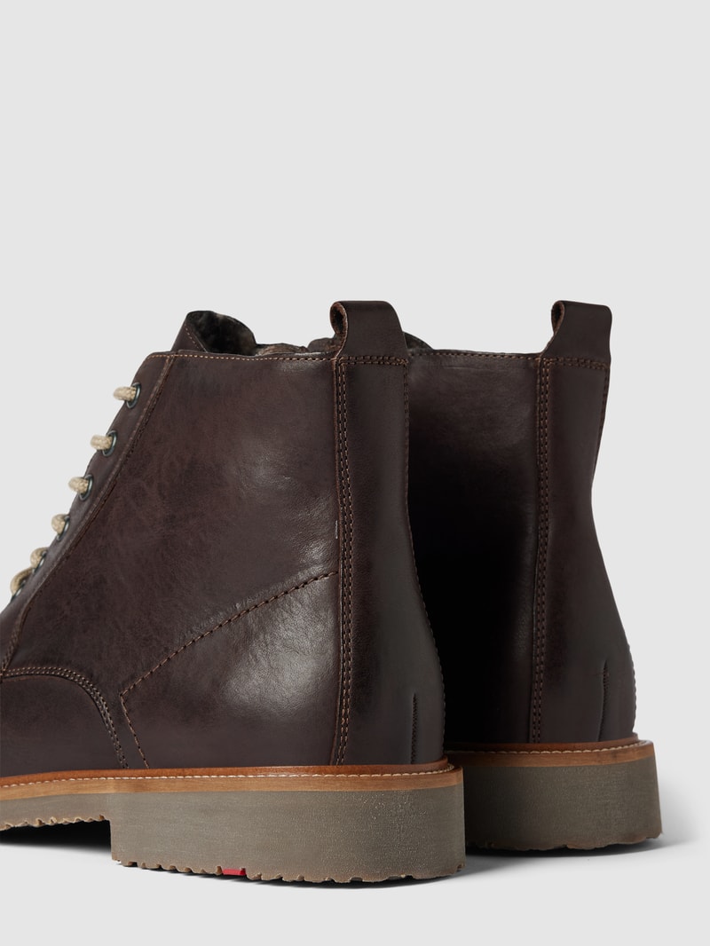 Schnürboots aus Leder Modell 'DARWIN' in dunkelbraun