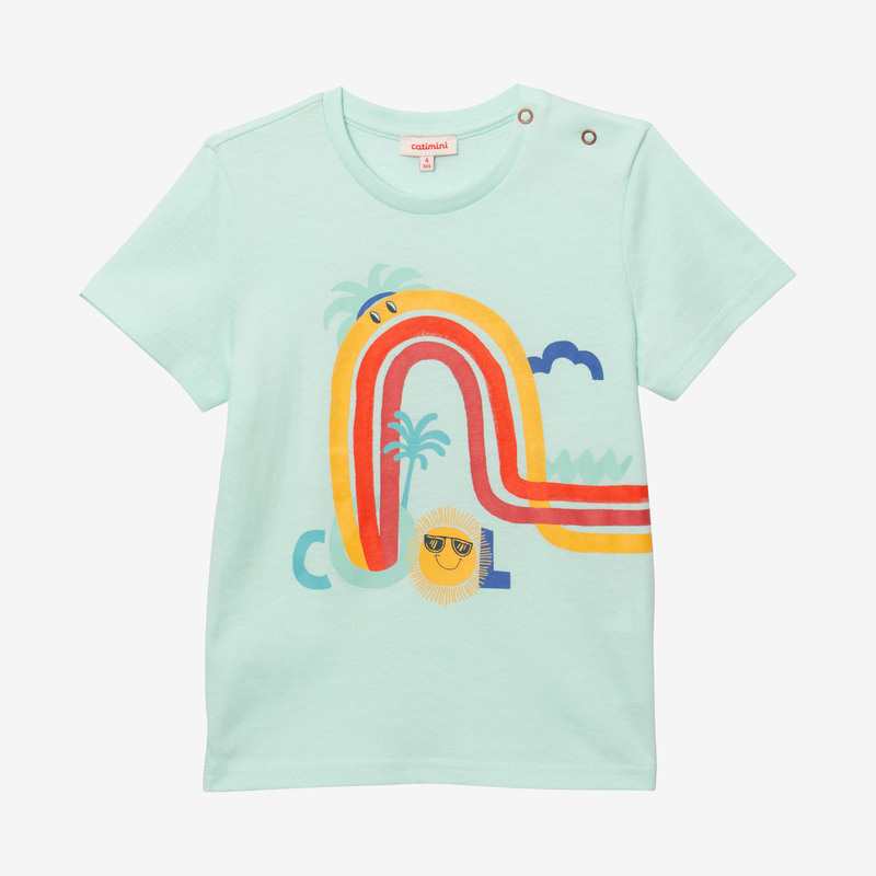 T-shirt bébé garçon arc-en-ciel vert Catimini