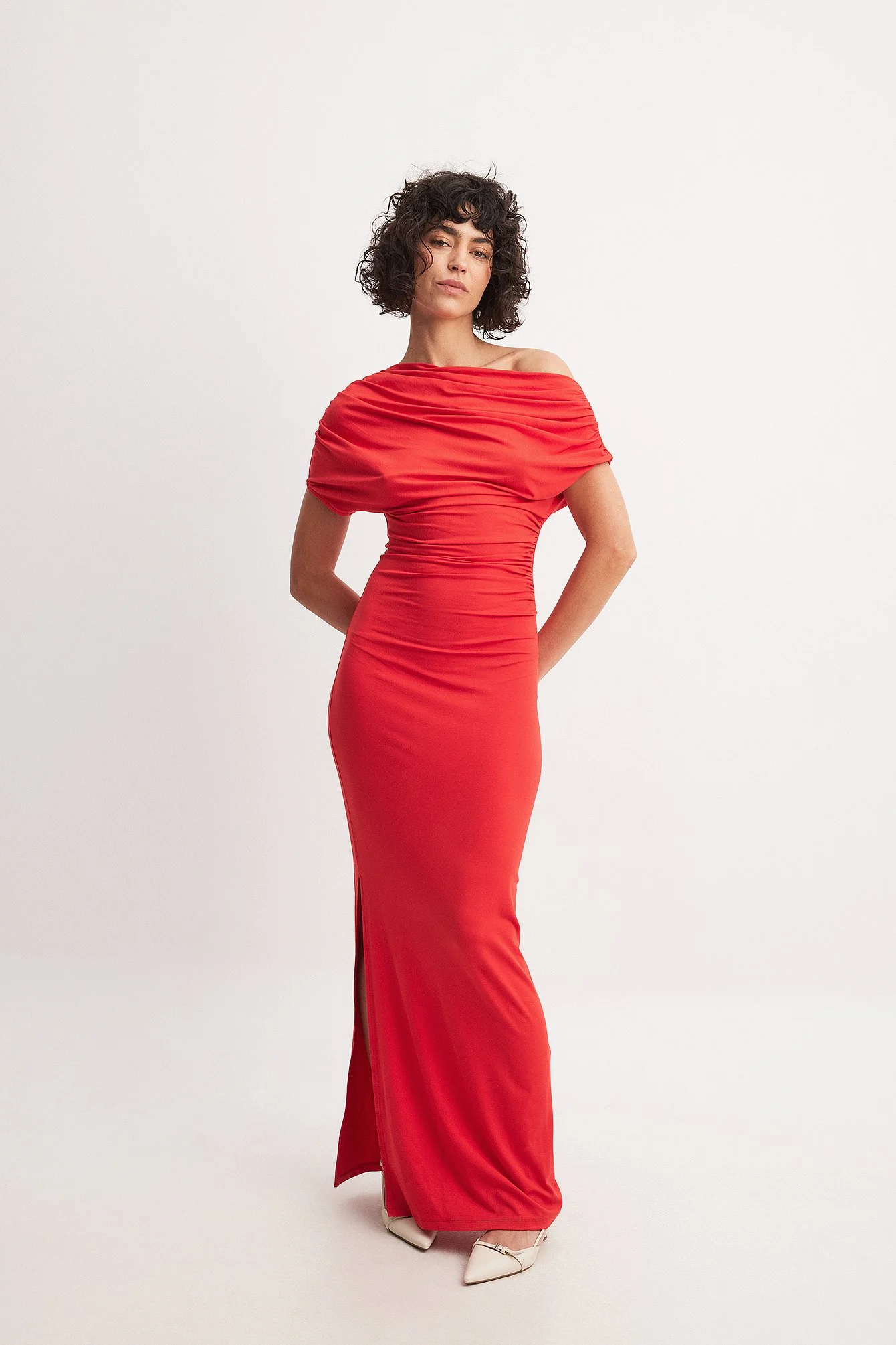 Soft Line drapiertes Maxikleid