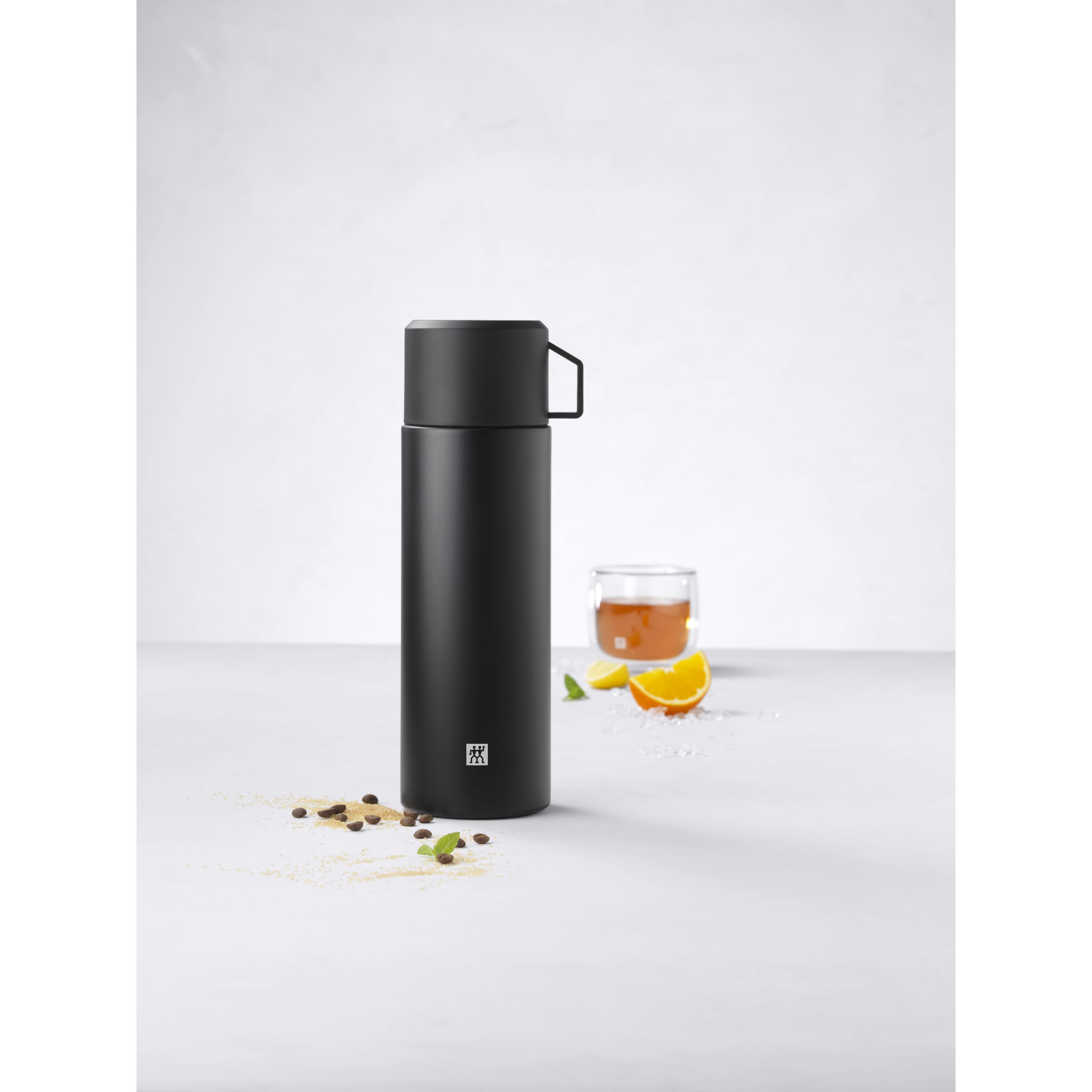 Isolierflasche, 1 l, Edelstahl, Schwarz