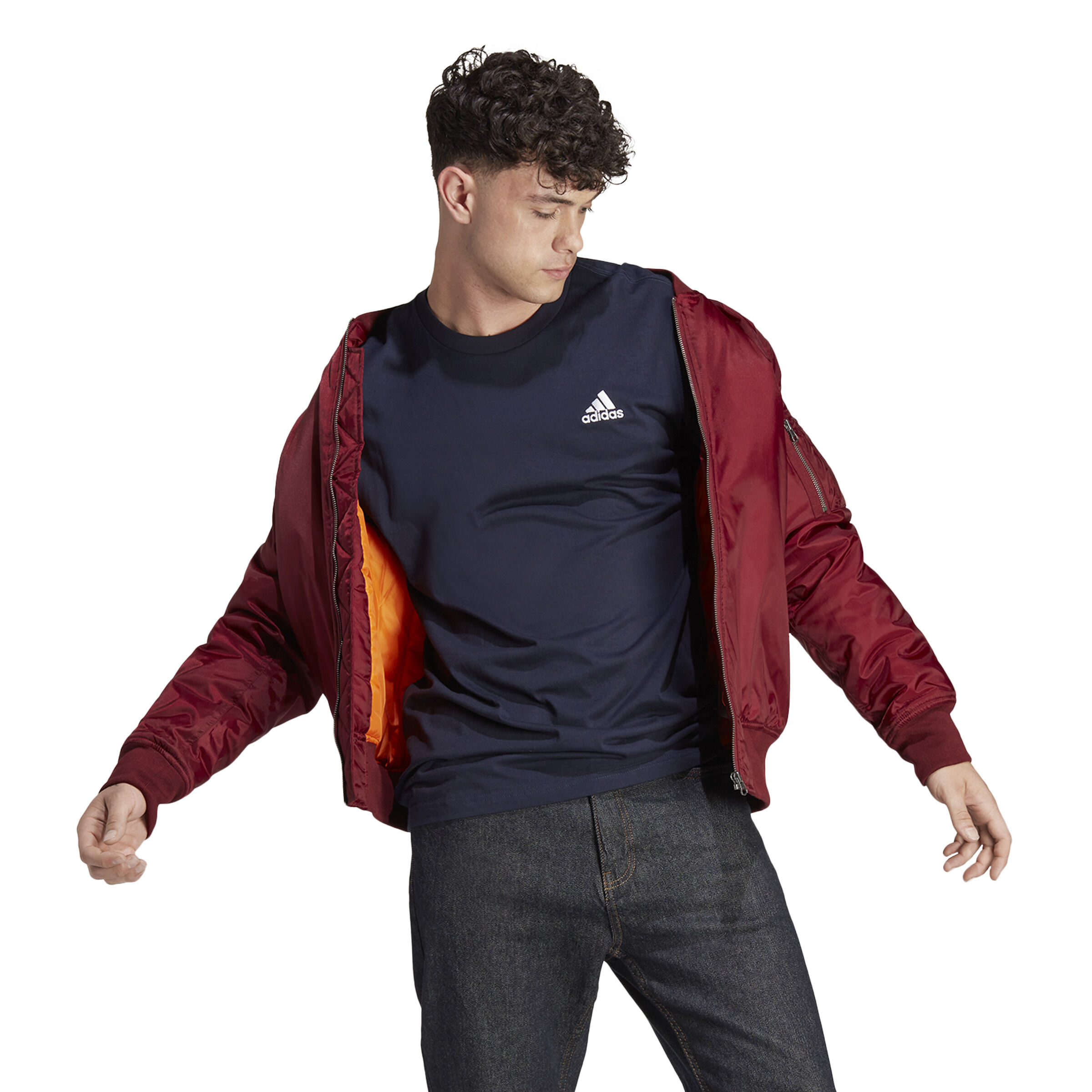 Essentials Single Jersey Embroidered Small Logo T-Shirt Herren - Dunkelblau
