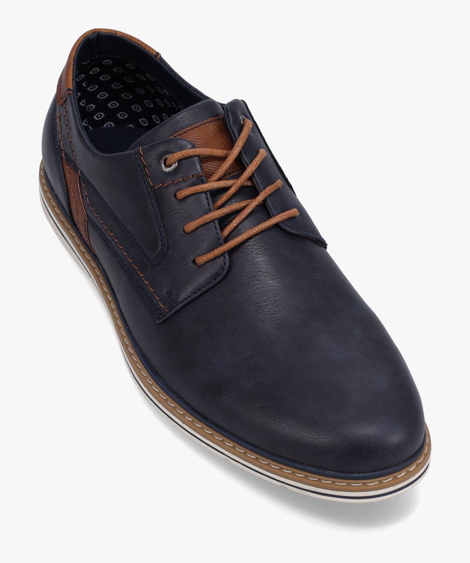 Derbies homme style casual à semelle contrastée marine | GEMO