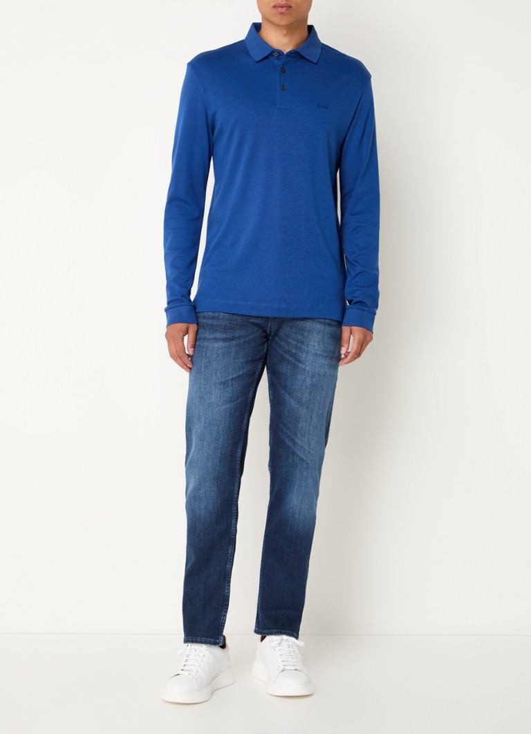 Polo HUGO BOSS Pado de corte regular com logotipo e tecido elástico