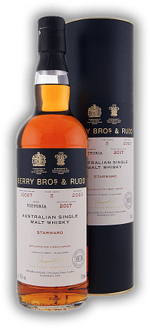 Starward Berry Bros. & Rudd Australian Single Malt Whisky 3 Years 2017/2020 #10067 for Kirsch 53,0% Starward Berry Bros. & Rudd Australian Single Malt Whisky 3 Years 2017/2020 #10067 for Kirsch 53,0%  Alter 17/20 - 0,7	 Liter - Vol 53,0%