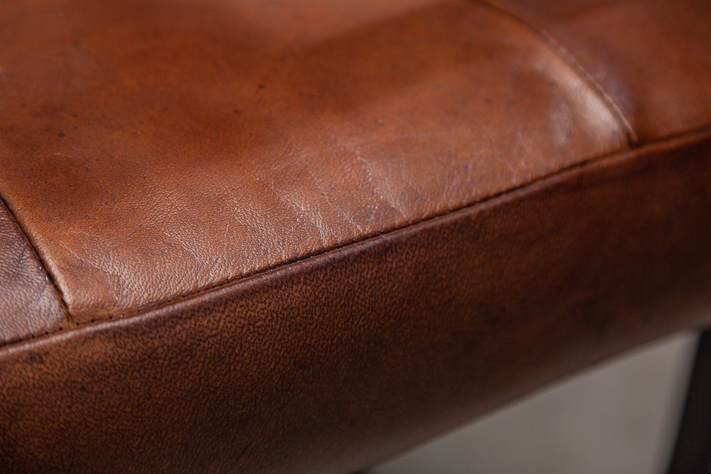 riess-ambiente Freischwinger GRAND BUFFALO braun / schwarz, Esszimmer · Leder · Metall · mit Armlehne · Industrial Design