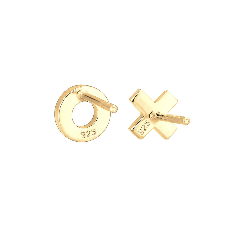 Elli Elli Boucles d'Oreilles XOXO Wording Trend Cool Blogger 925 Silber Figa Boucles d'oreilles