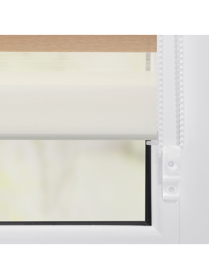 Lichtblick Doppelrollo in Creme - Weiß - Braun günstig kaufen