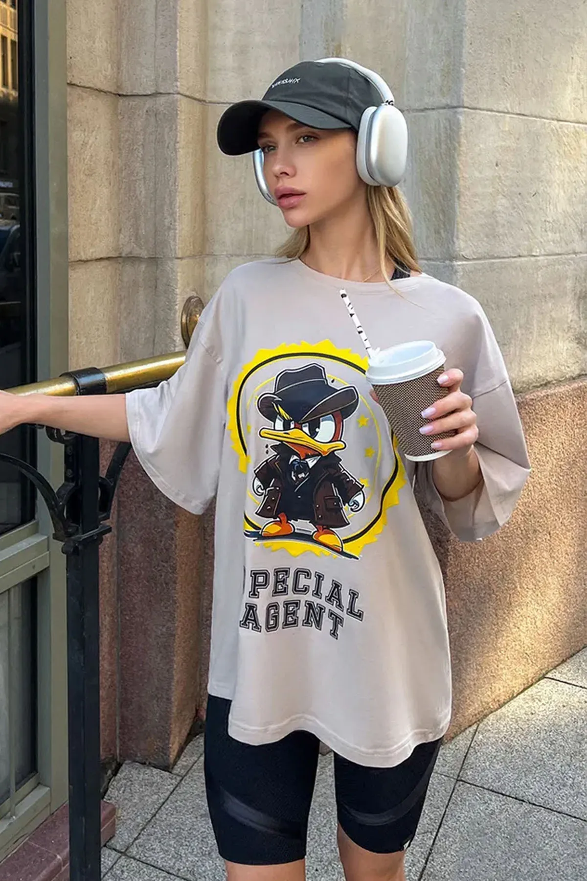 uyguntarz  Übergroßes Unisex-T-Shirt mit Special Agent-Aufdruck