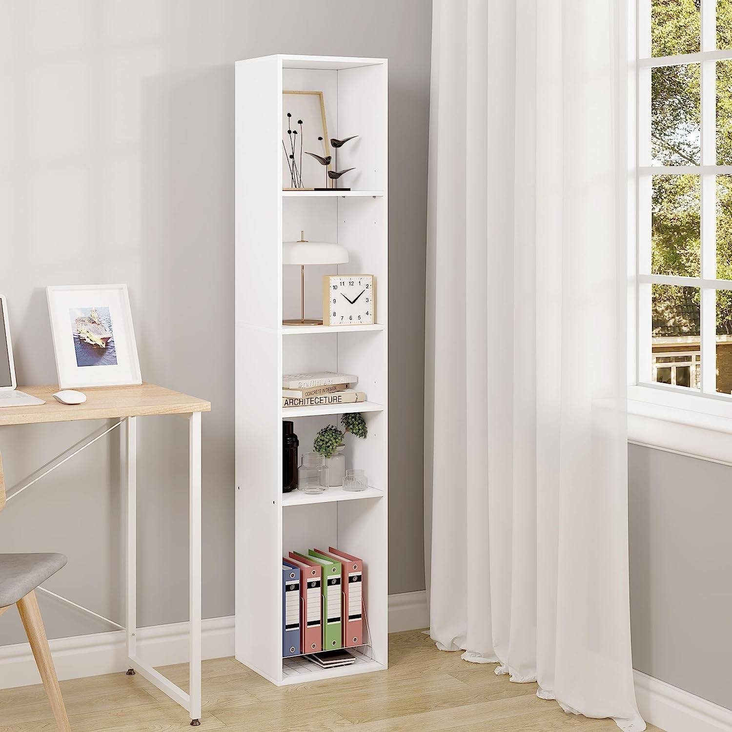 Woltu Bücherregal, 1-tlg., offenes Regal mit 5 Würfeln aus Holzwerkstoff