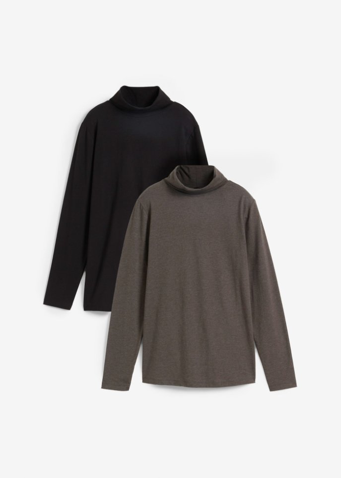 Langarmshirt mit Rollkragen (2er Pack)