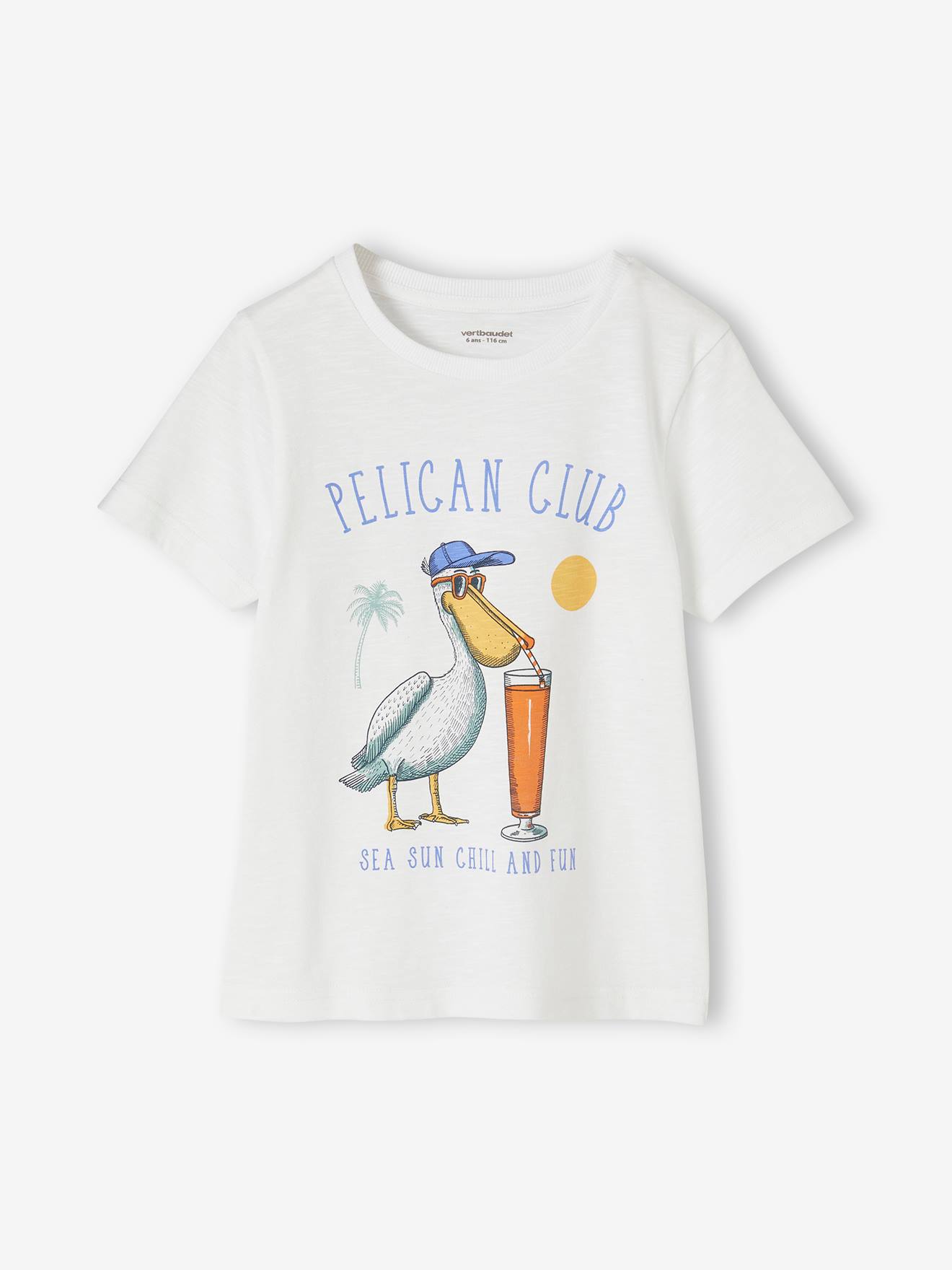 Vertbaudet Jungen T-Shirt, Tierprint - wollweiß