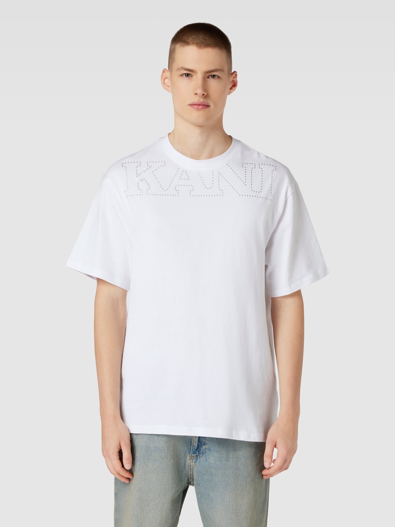 T-Shirt mit Label-Print in weiss