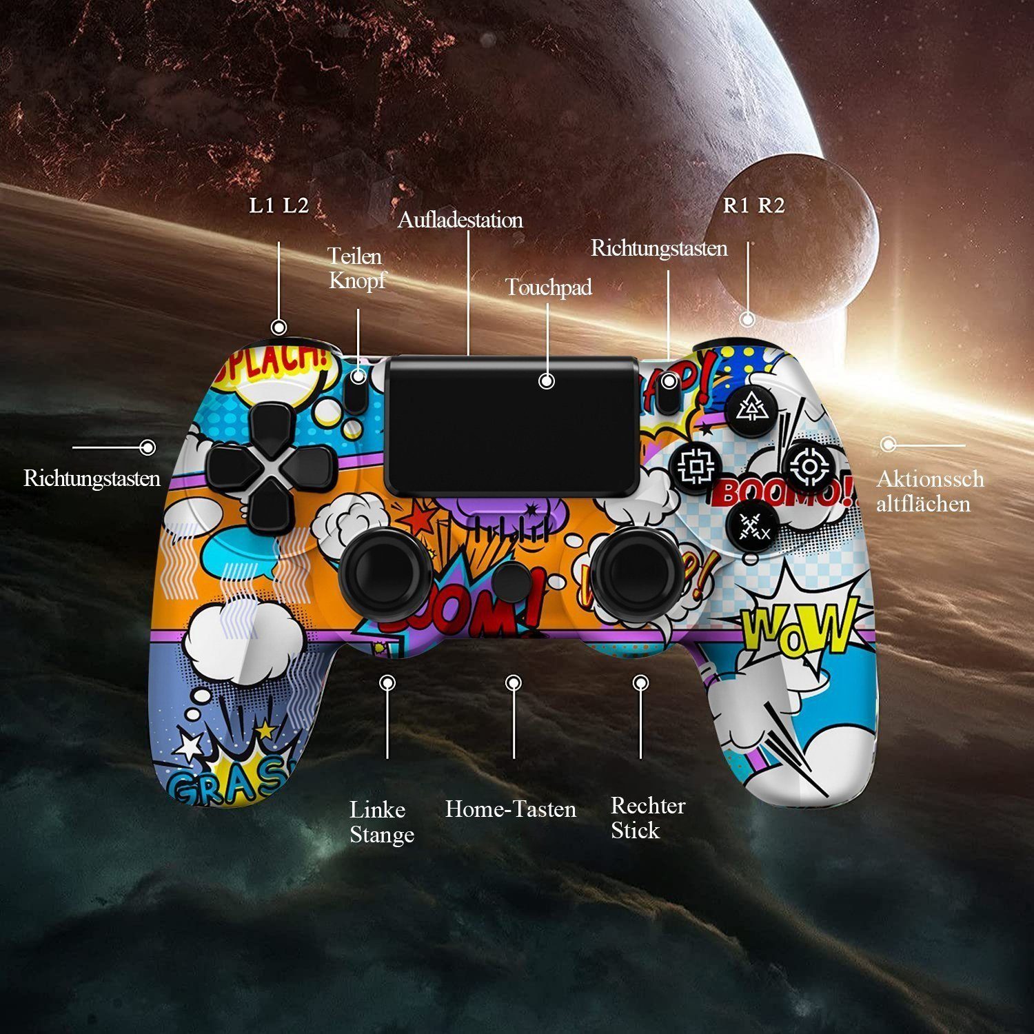 Tadow Gamepad, Game Controller, für PS4, Wireless, Bluetooth PlayStation 4-Controller