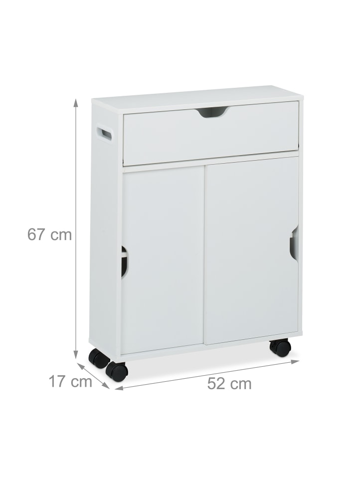 relaxdays Nischenwagen in Weiß - (B)17 x (H)67 x (T)52 cm günstig kaufen onesize