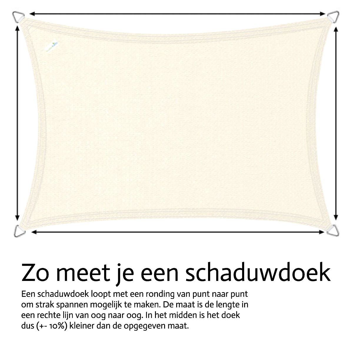 Buitenkado Rechteck 2x2,5 Sonnensegel mit Befestigungsset