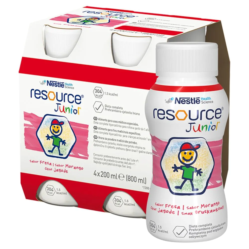 Resource Junior, Φόρμουλα για Παιδιά, για Πόσιμο Διάλυμα, Γεύση Φράουλας