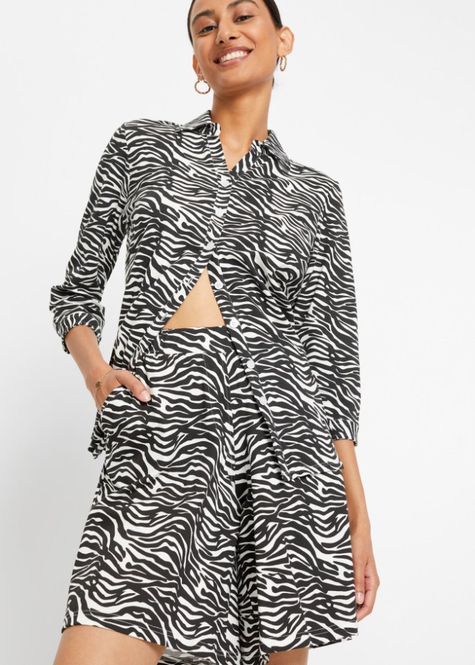 Jersey-Bermuda mit Animalprint
