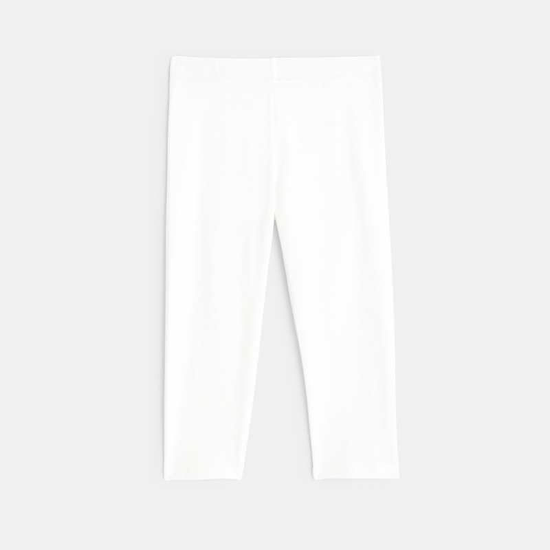Legging court en jersey blanc fille